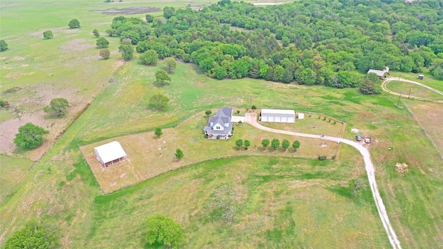 bird's eye view with a rural view