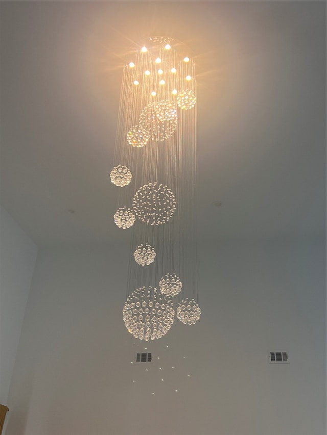 details featuring a notable chandelier