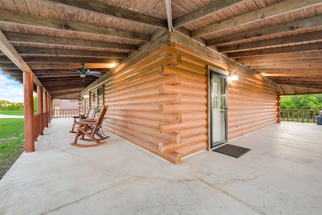 view of patio / terrace with ceiling fan