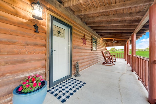 entrance to property with a porch