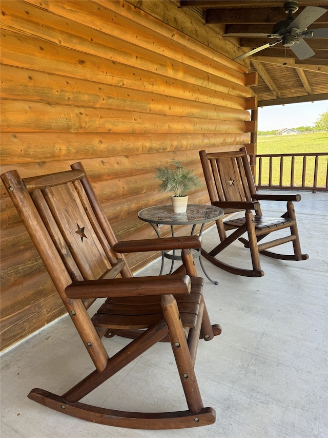 view of patio / terrace with ceiling fan