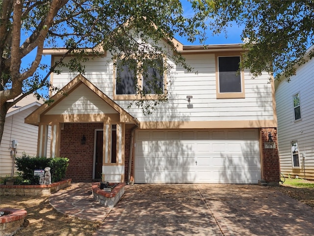 view of front of house with a garage