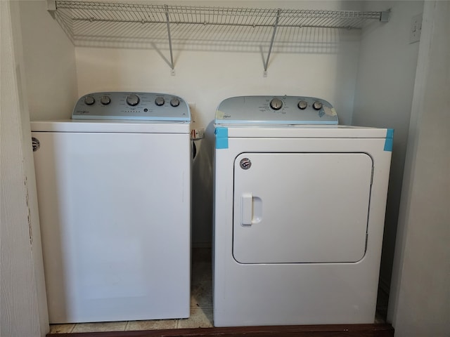 laundry area featuring washer and dryer