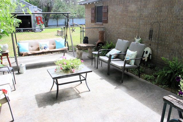 view of patio featuring outdoor lounge area