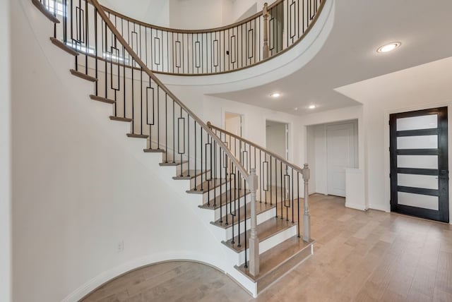 foyer with hardwood / wood-style floors