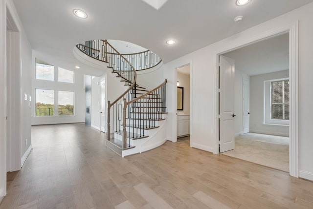 entrance foyer featuring light hardwood / wood-style flooring