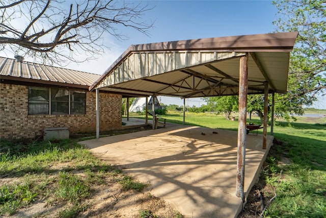 view of patio / terrace with a carport