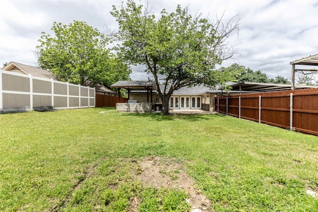 view of yard with a gazebo