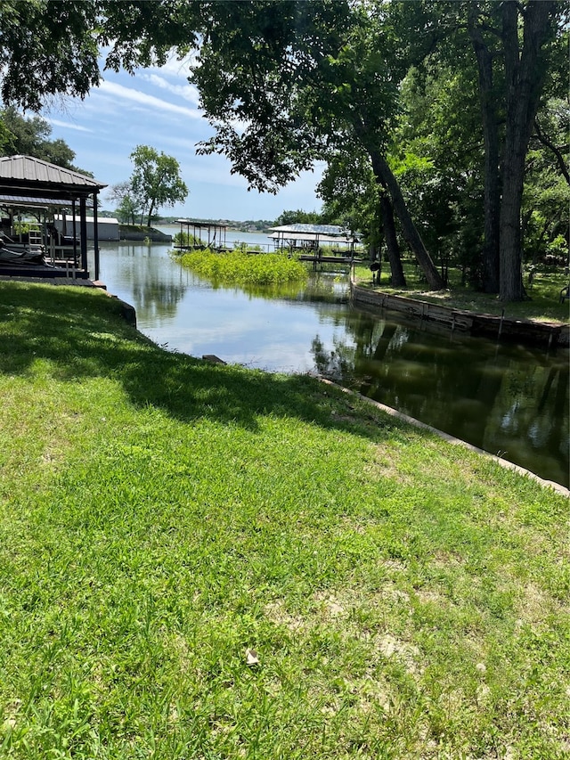 water view with a gazebo