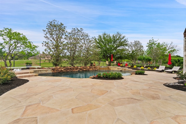 view of pool featuring a patio area