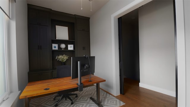 office featuring dark hardwood / wood-style floors