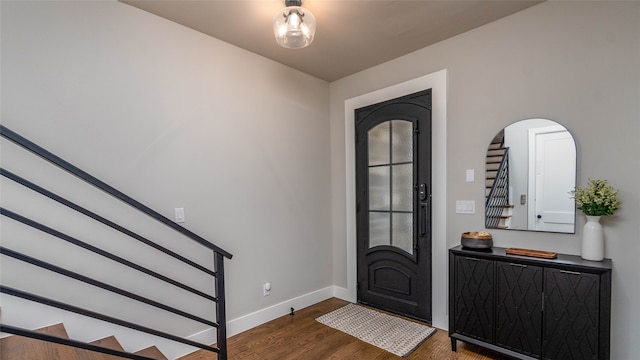 foyer with hardwood / wood-style flooring