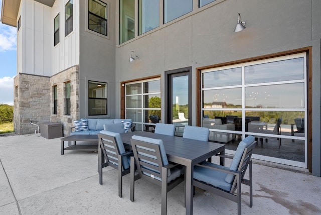 view of patio / terrace with an outdoor living space