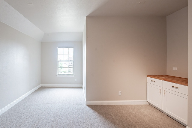 additional living space featuring light colored carpet