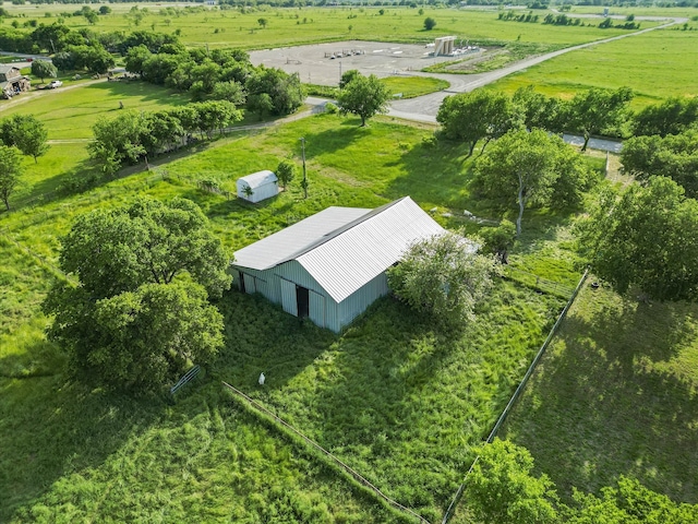 drone / aerial view with a rural view