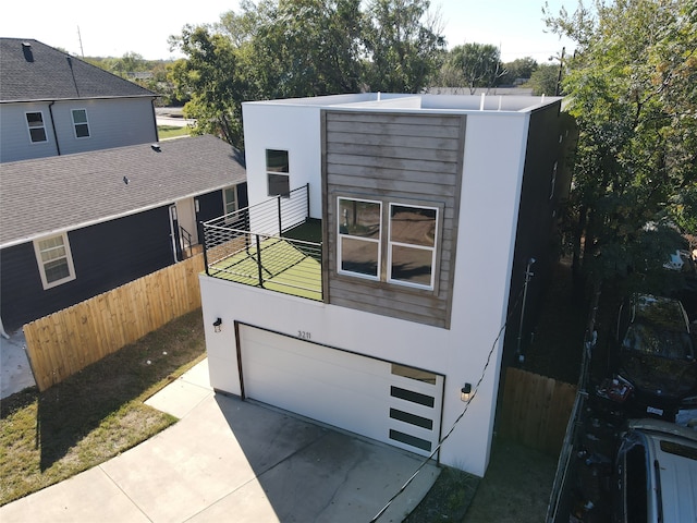 contemporary house featuring a garage