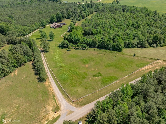 bird's eye view featuring a rural view