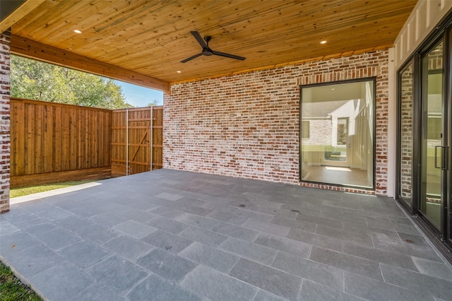 view of patio / terrace with ceiling fan