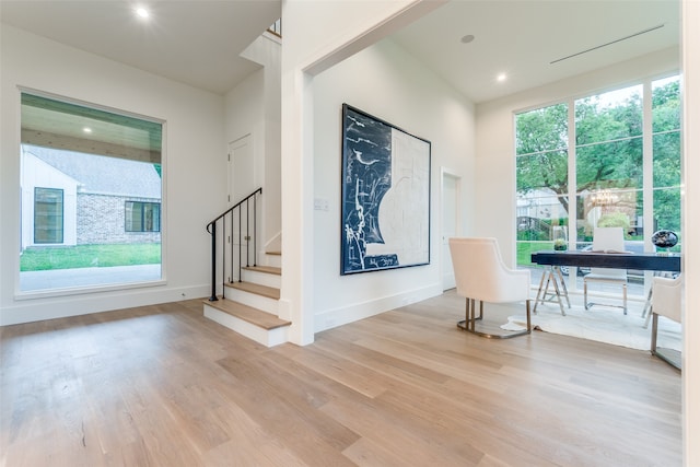 interior space with light wood-type flooring