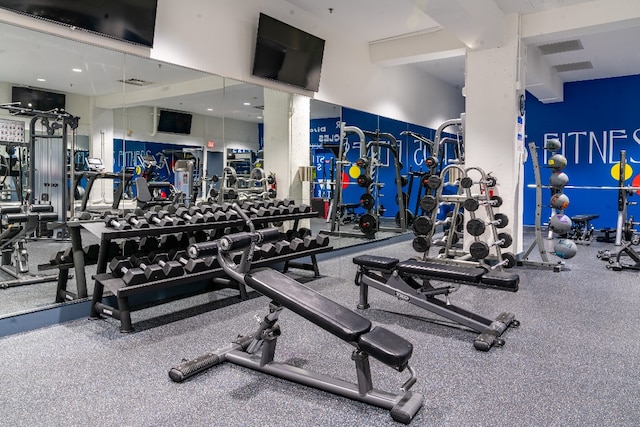 view of exercise room