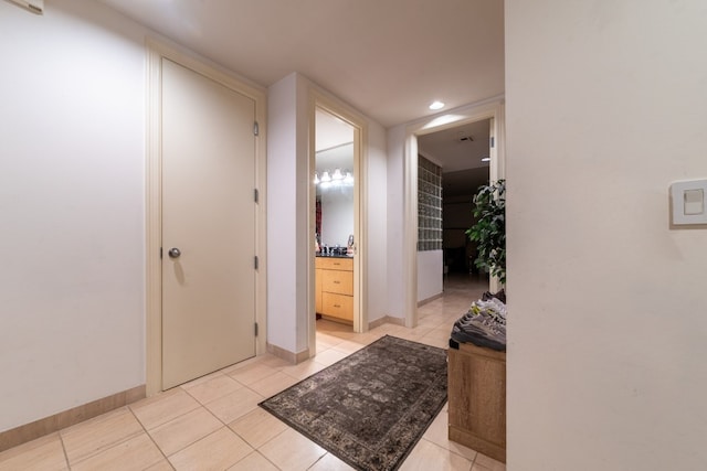 view of tiled entrance foyer