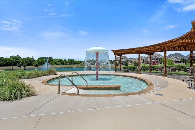 view of pool with a pergola