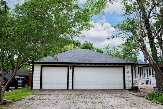 view of garage