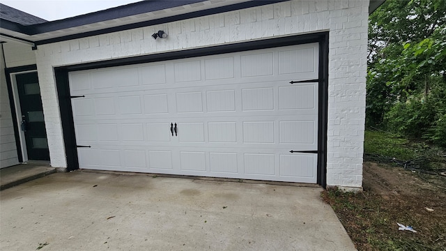 view of garage