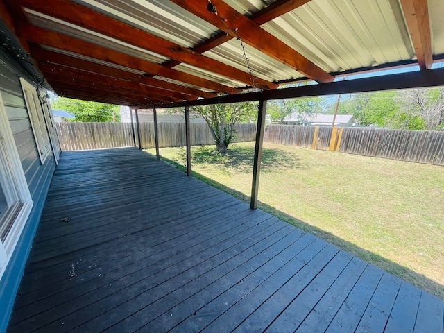 deck featuring a yard