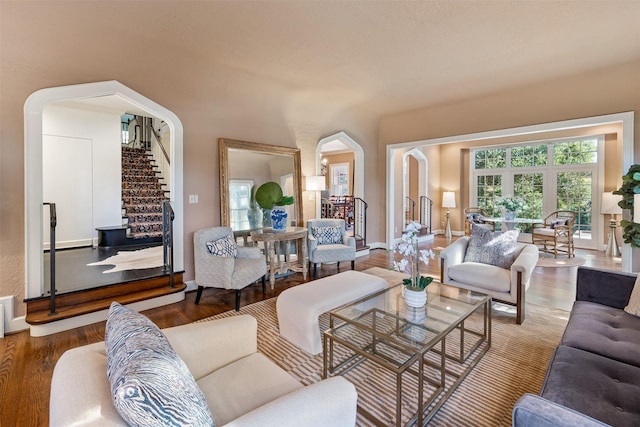 living room featuring hardwood / wood-style flooring