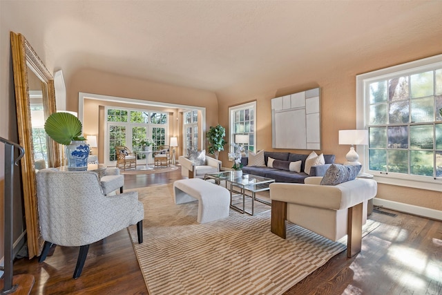 living room featuring hardwood / wood-style flooring