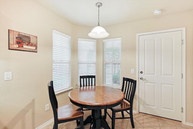 view of tiled dining room