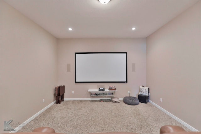 view of carpeted cinema room