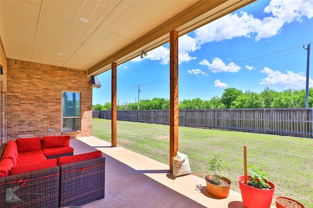 view of patio / terrace with an outdoor living space