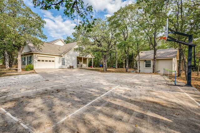 front facade with a garage