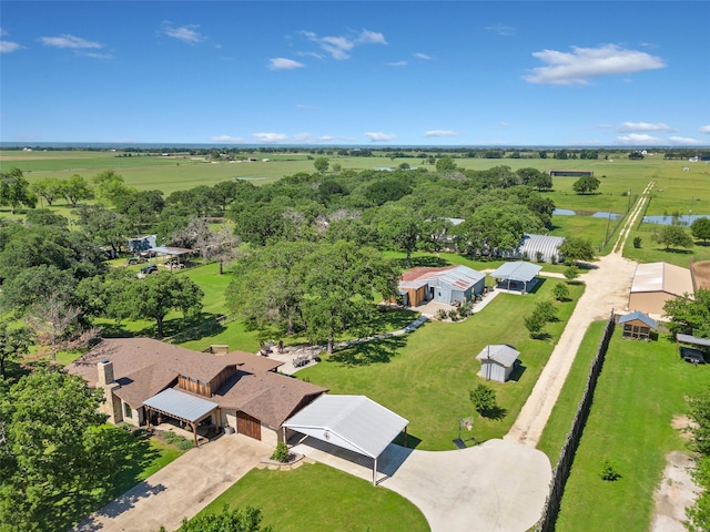 drone / aerial view with a rural view