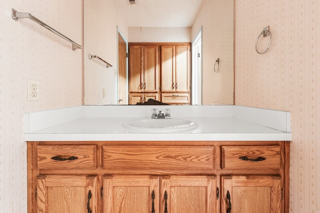 bathroom with oversized vanity