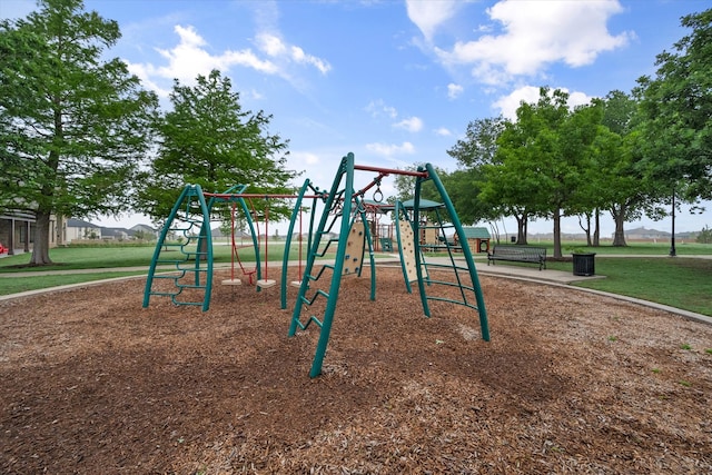 view of playground featuring a yard