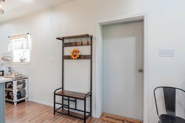 interior space with light hardwood / wood-style flooring