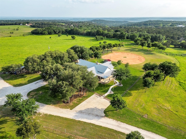 aerial view with a rural view