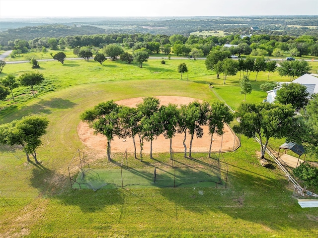 drone / aerial view with a rural view