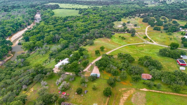 aerial view with a rural view