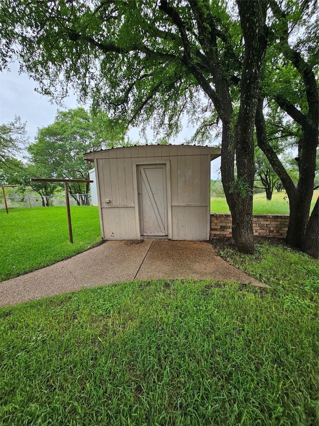 view of shed