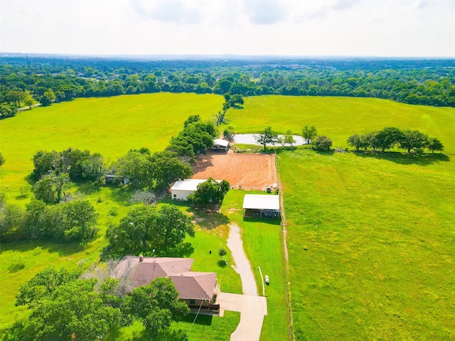 aerial view with a rural view