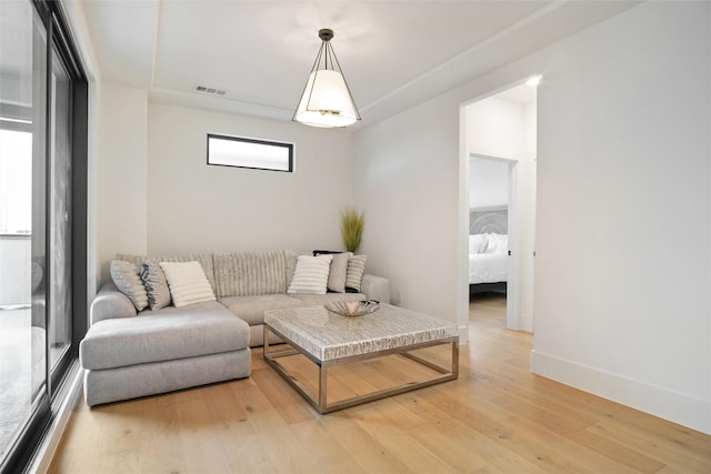 living room featuring hardwood / wood-style floors