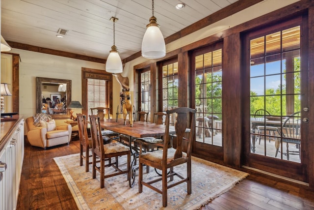 dining room featuring dark hardwood / wood-style floors