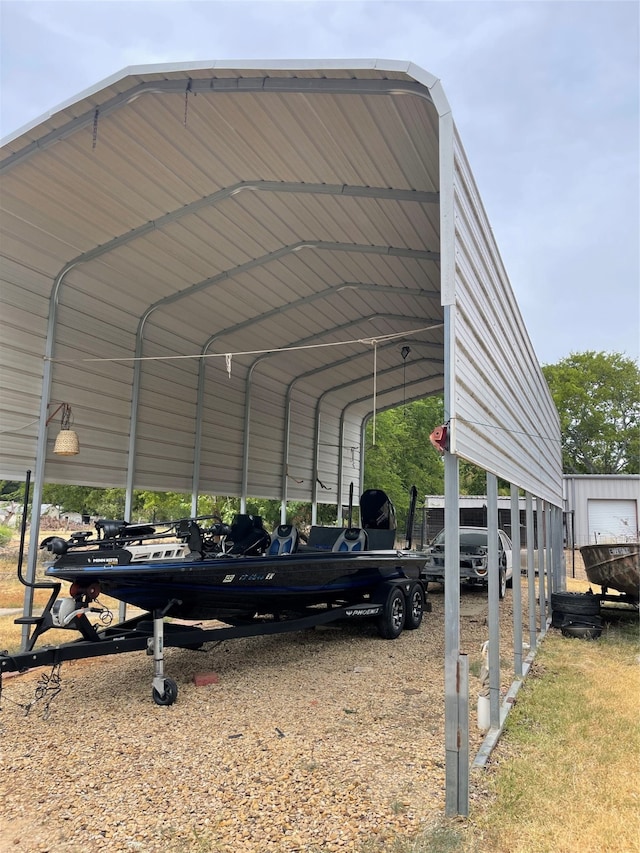 view of car parking featuring a carport