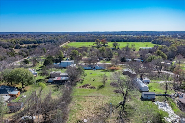 aerial view featuring a rural view