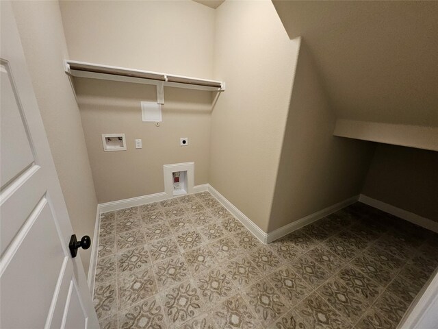 laundry area with hookup for a washing machine, tile patterned flooring, and electric dryer hookup