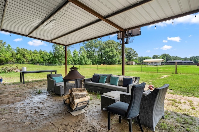 view of patio / terrace featuring an outdoor living space